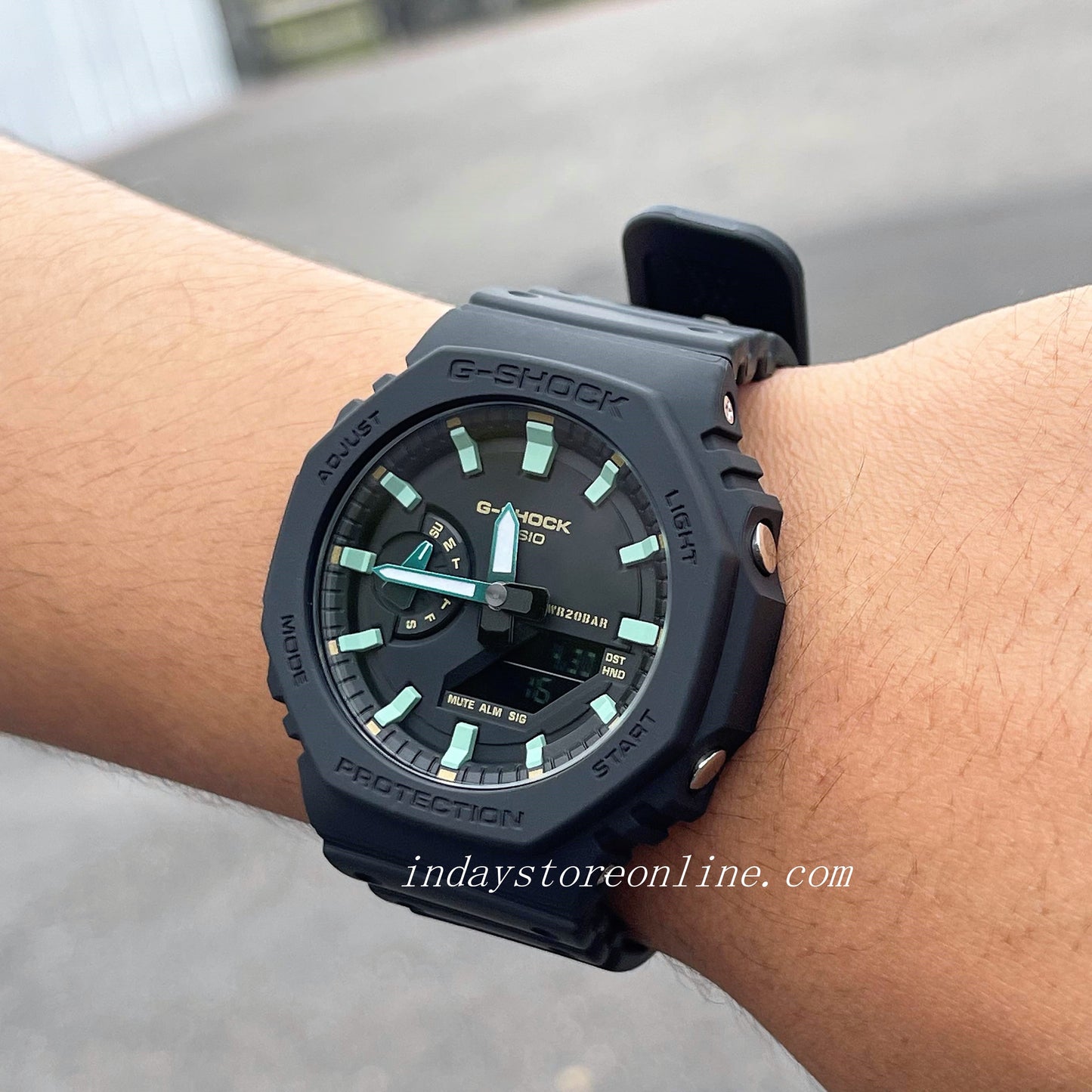 Casio G-Shock Men's Watch GA-2100RC-1A Analog-Digital 2100 Series Rusted Metal Design Neoclassic Black