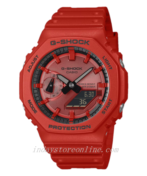 Casio G-Shock Men's Watch GA-2100RRB-4A Mineral Glass Shock Resistant Carbon Core Guard structure