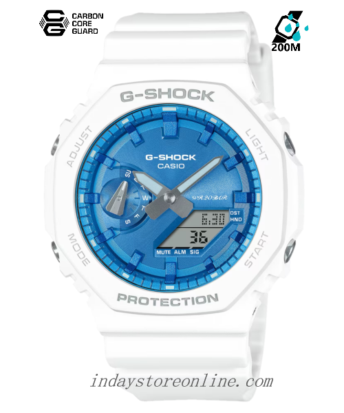 Casio G-Shock Men's Watch GA-2100WS-7A Analog-Digital 2100 Series Seasonal Collection 2023 Shock Resistant Carbon Core Guard Structure