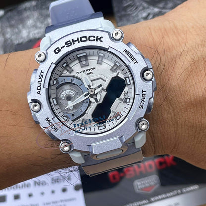 Casio G-Shock Men's Watch GA-2200FF-8A Analog-Digital 2200 Series Retro-Futuristic Designs In Metallic Silver