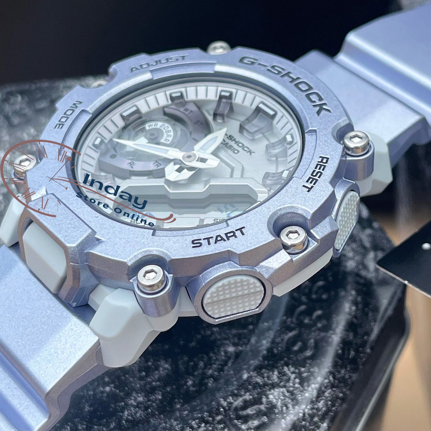 Casio G-Shock Men's Watch GA-2200FF-8A Analog-Digital 2200 Series Retro-Futuristic Designs In Metallic Silver