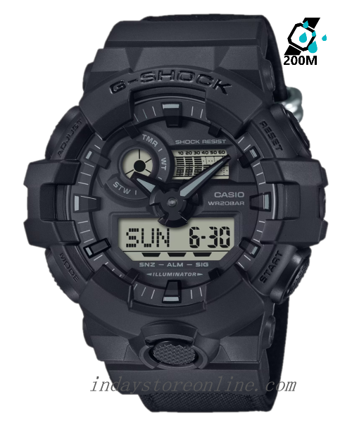 Casio G-Shock Men's Watch GA-700BCE-1A Analog-Digital Cloth BandShock Resistant Mineral Glass