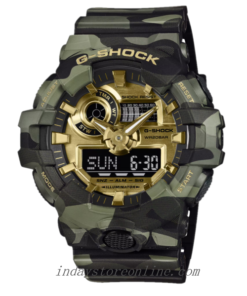 Casio G-Shock Men's Watch GA-700CMG-3A Mineral Glass Resin Band Shock Resistant Battery Life: 5 Years