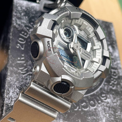 Casio G-Shock Men's Watch GA-700FF-8A Analog-Digital GA-700 Series Retro-Futuristic in Metallic Silver Vintage Visions