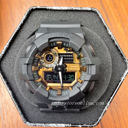 Casio G-Shock Men's Watch GA-700RC-1A Analog-Digital GA-700 Series Rusted Metal Design Neoclassic Black