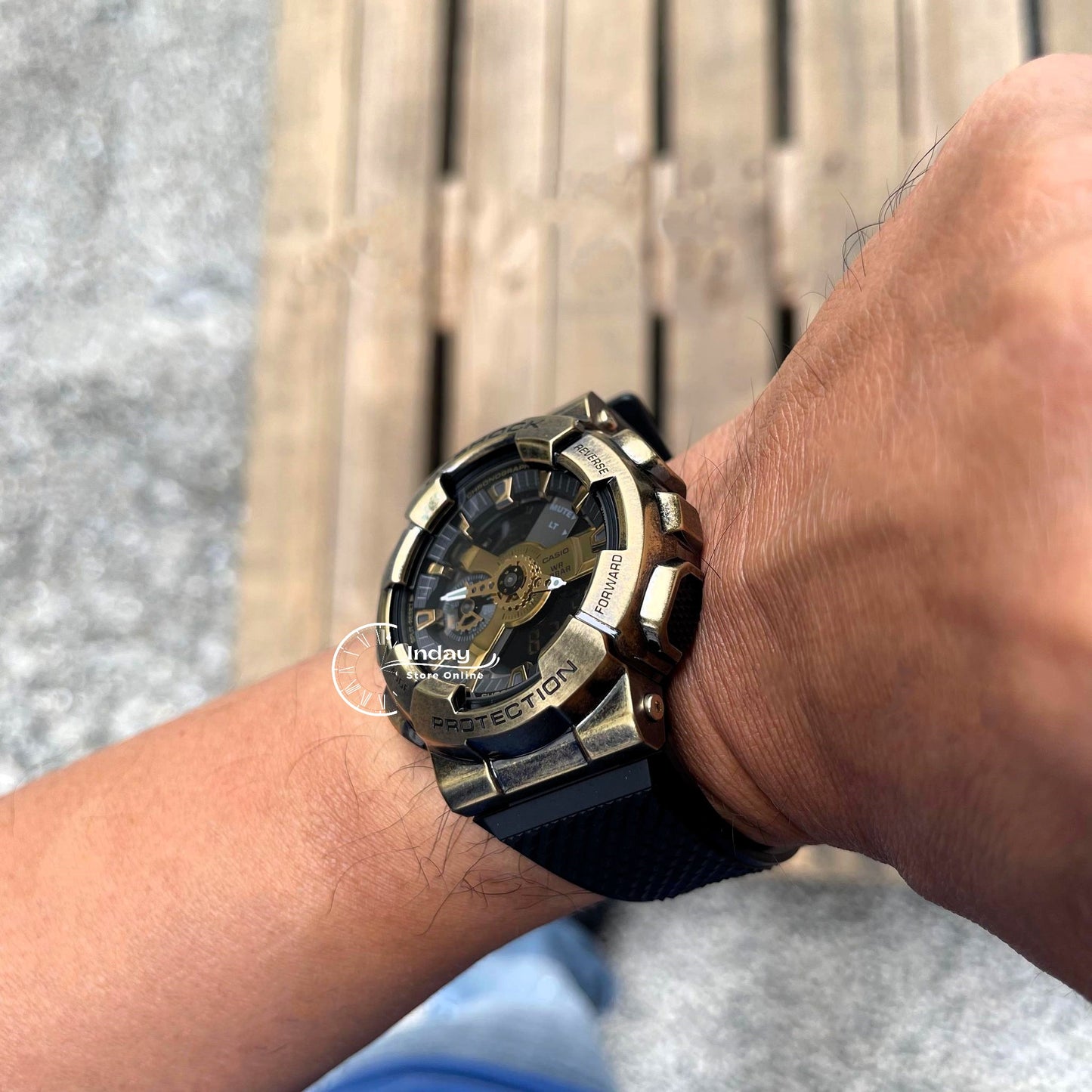 Casio G-Shock Men's Watch GM-110VG-1A9 Analog-DIigital 110 Series 2023 New Release Finished with Aged IP in Gold