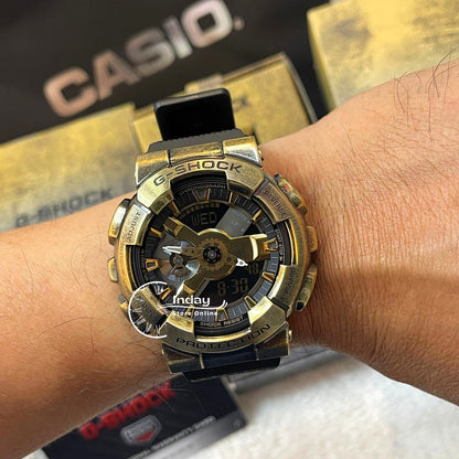 Casio G-Shock Men's Watch GM-110VG-1A9 Analog-DIigital 110 Series 2023 New Release Finished with Aged IP in Gold