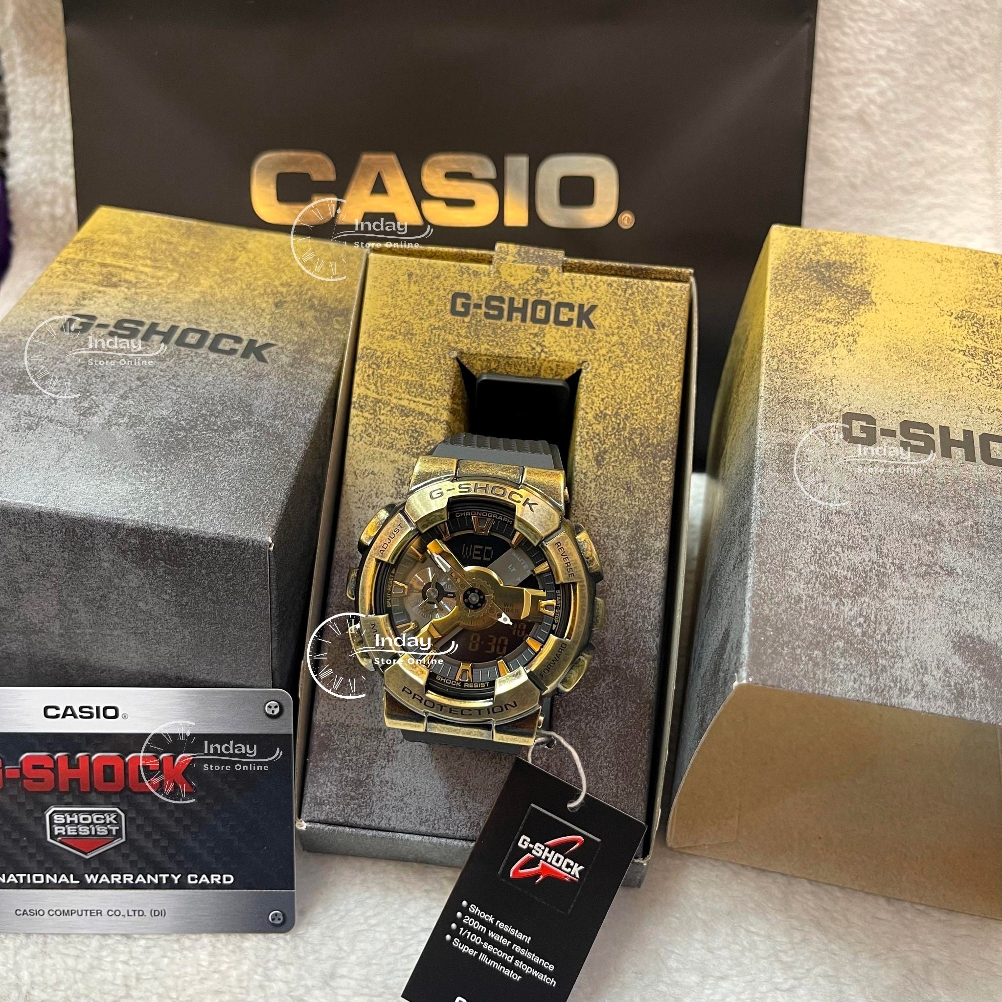 Casio G-Shock Men's Watch GM-110VG-1A9 Analog-DIigital 110 Series 2023 New  Release Finished with Aged IP in Gold