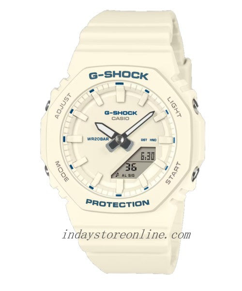 Casio G-Shock Women's Watch GMA-P2100BA-7A Mineral Glass Resin band Shock Resistant Ivory White Battery Life: 3 Years