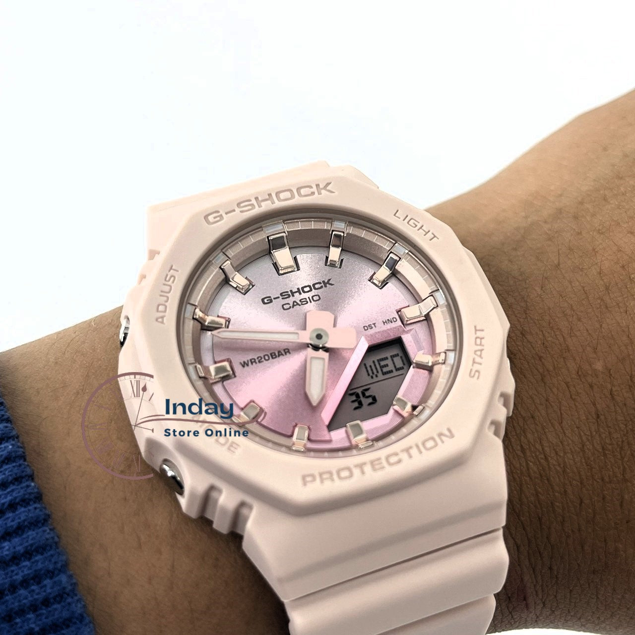 Casio G-Shock Women's Watch GMA-P2100SG-4A Resin Band Mineral Glass Shock Resistant