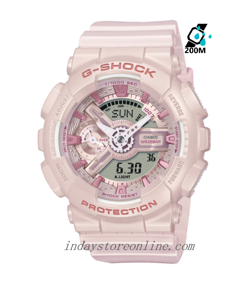 Casio G-Shock Women's Watch GMA-S110ST-4A Resin Band Mineral Glass Shock Resistant Magnetic Resistant