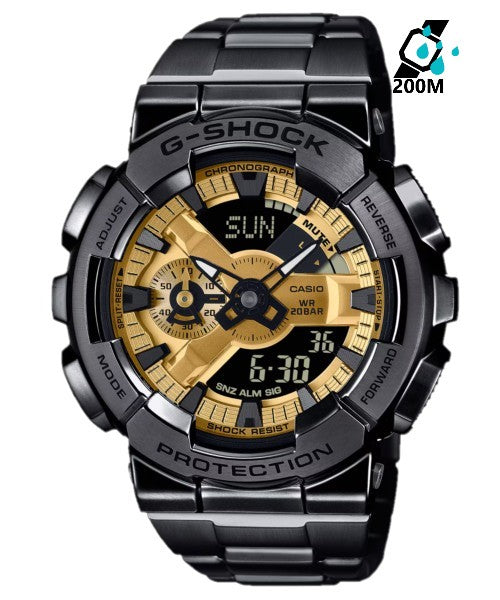 Casio G-Steel G-Shock Men's Watch GM-110BD-1A9 Mineral Glass Stainless Steel Band Shock Resistant Magnetic Resistant