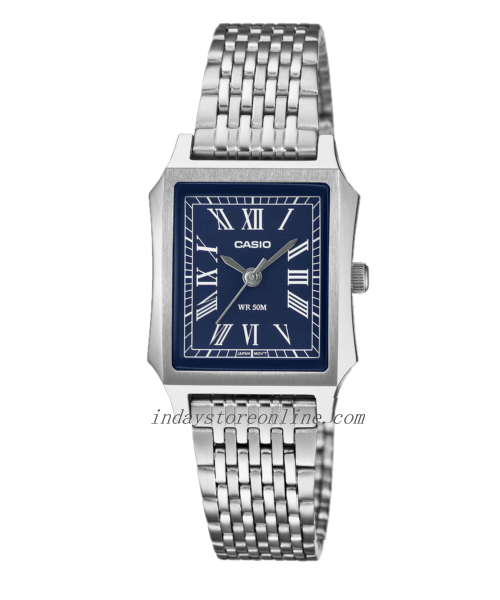 Casio Women's Watch LTP-B190D-2B Mineral Glass Classic Design Stainless Steel Band Adjustable Clasp Battery Life: 3 Years
