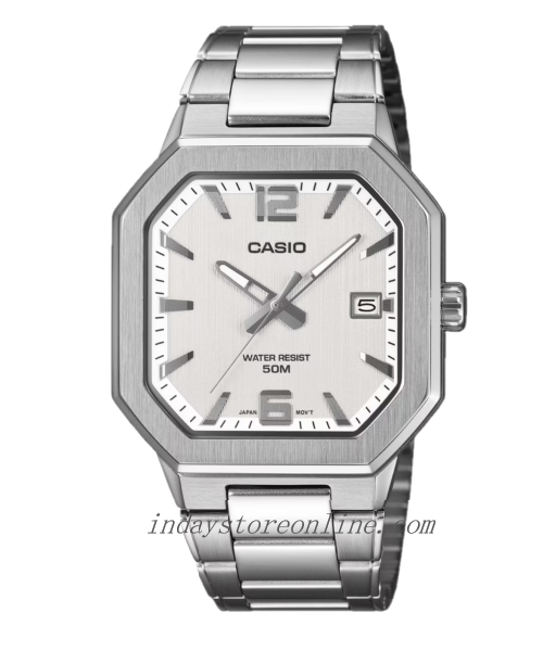 Casio Men's Watch MTP-B195D-7A Mineral Glass Stainless Steel Band BatteryLlife: 3 Years