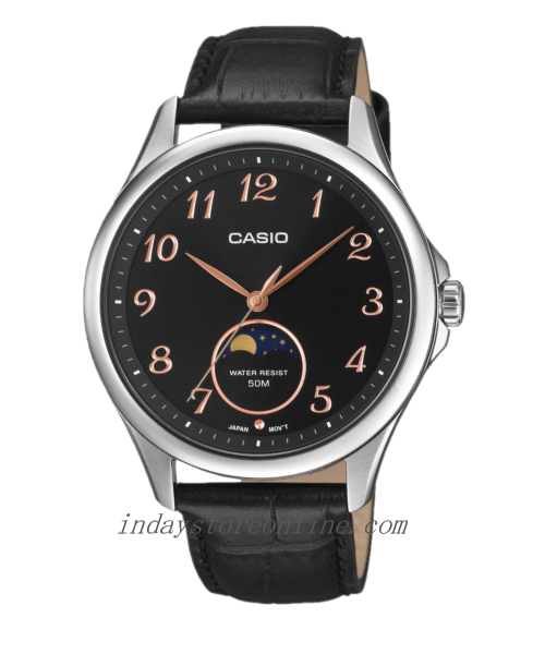 Casio Standard Men's Watch MTP-M110L-1A Mineral Glass Genuine Leather Band