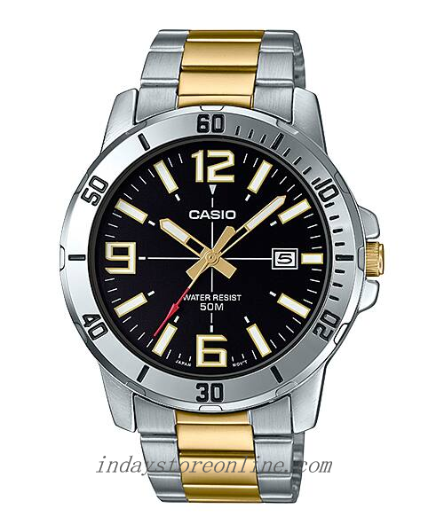 Casio Men's Watch MTP-VD01SG-1B Mineral Glass Stainless Steel Band Battery Life: 3 Years