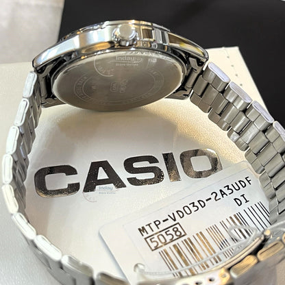 Casio Men's Watch MTP-VD03D-2A3 Stainless Steel Band Triple-fold Clasp Mineral Glass