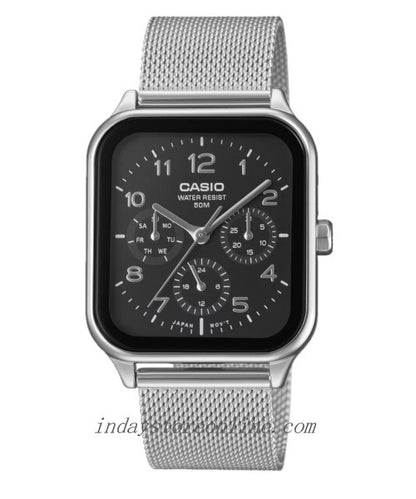 Casio Standard Unisex Watch MTP-M306M-1A Mineral Glass Adjustable Stainless Steel Mesh Band