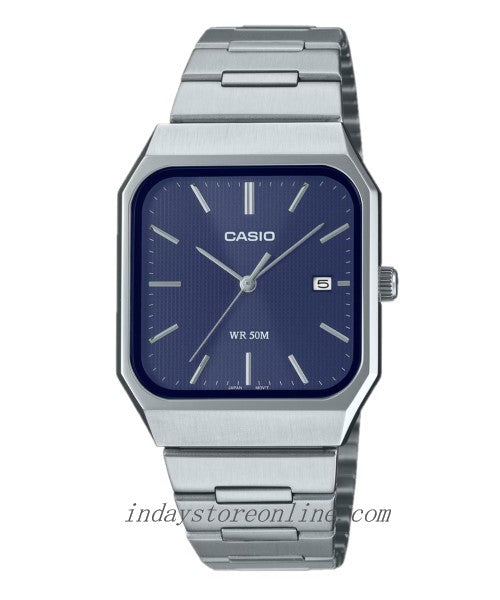 Casio Vintage Unisex Watch MTP-B185D-2A1 Mineral Glass Classic Design Stainless Steel Adjustable Band
