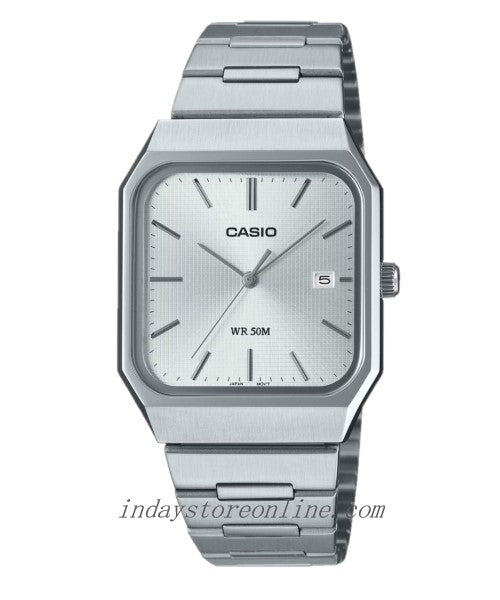 Casio Vintage Unisex Watch MTP-B185D-7A Mineral Glass Classic Design Stainless Steel Adjustable Band