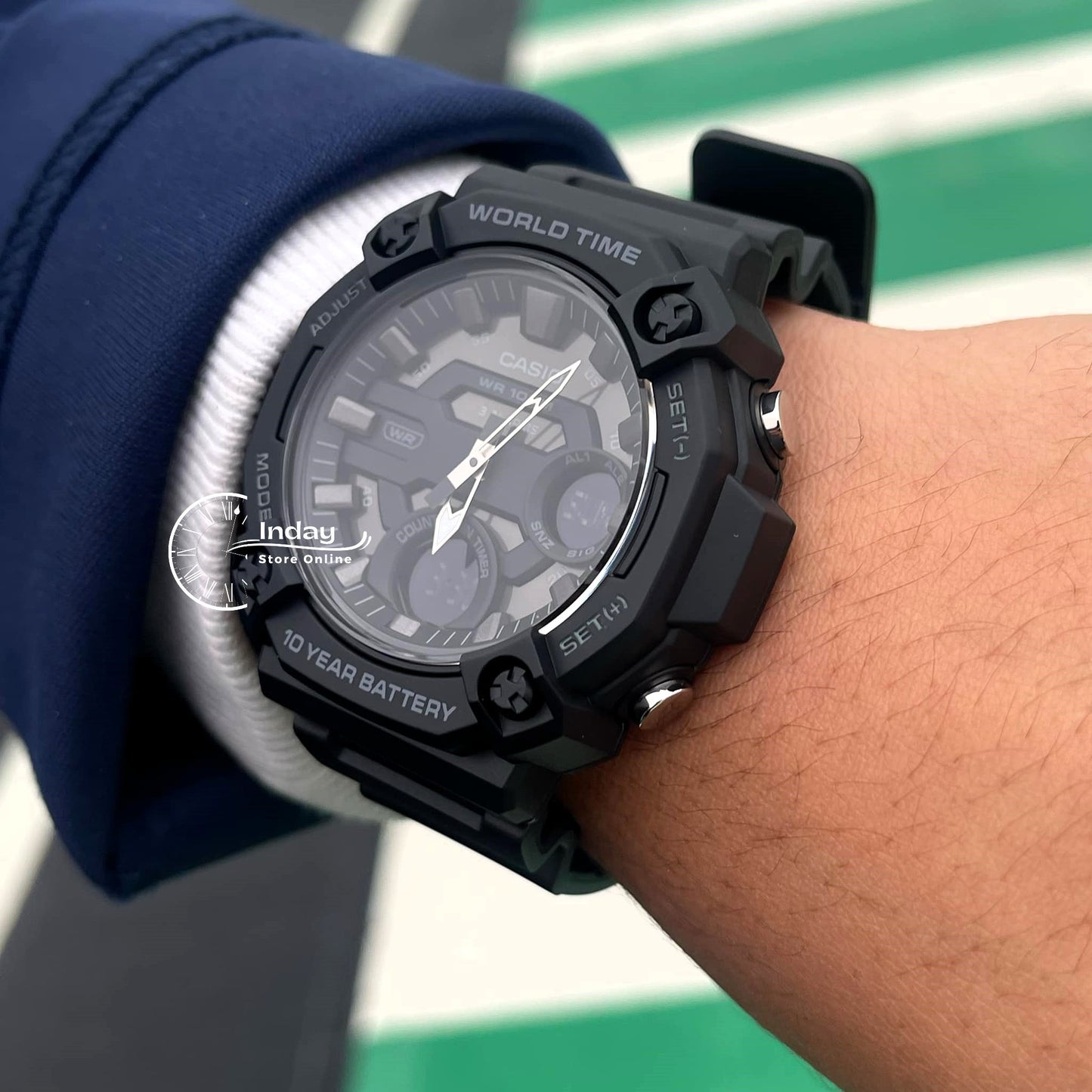 Casio Analog-Digital Men's Watch AEQ-120W-1B Resin Glass Resin Band Battery Life: 10 Years