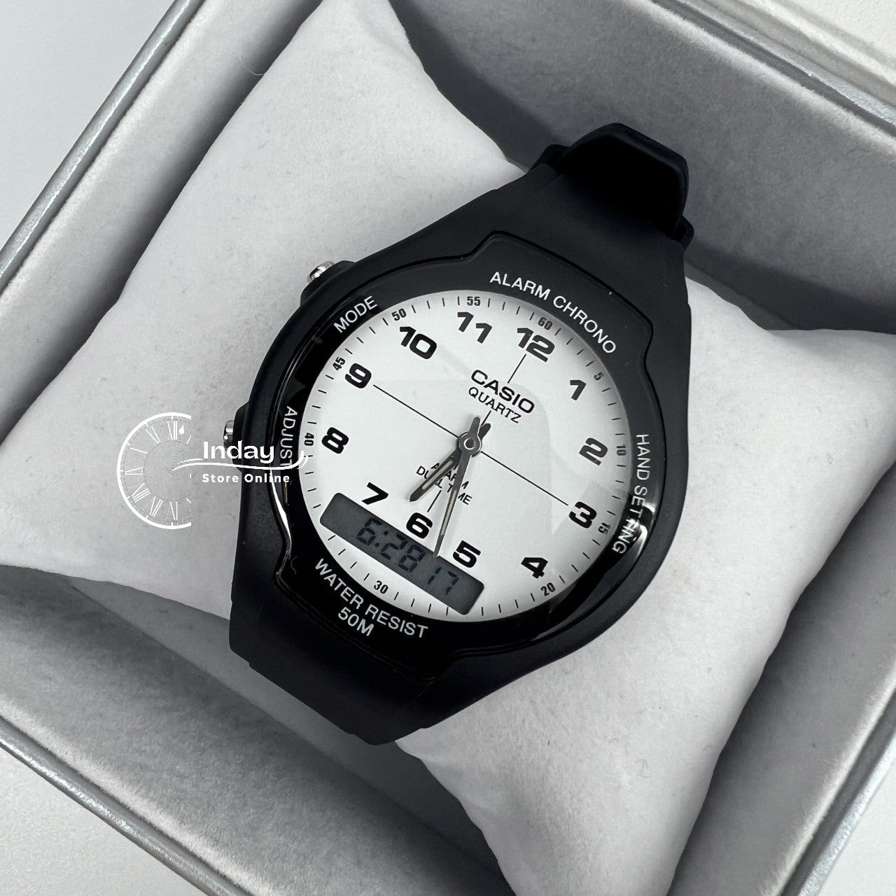 Casio Analog-Digital Men's Watch AW-90H-7B Resin Band Resin Glass