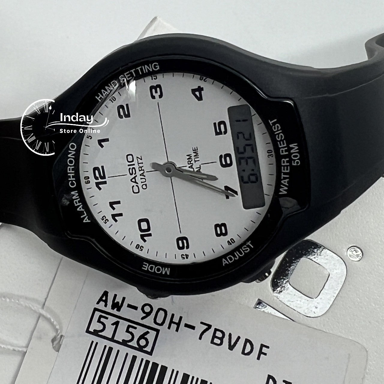 Casio Analog-Digital Men's Watch AW-90H-7B Resin Band Resin Glass