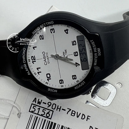 Casio Analog-Digital Men's Watch AW-90H-7B Resin Band Resin Glass