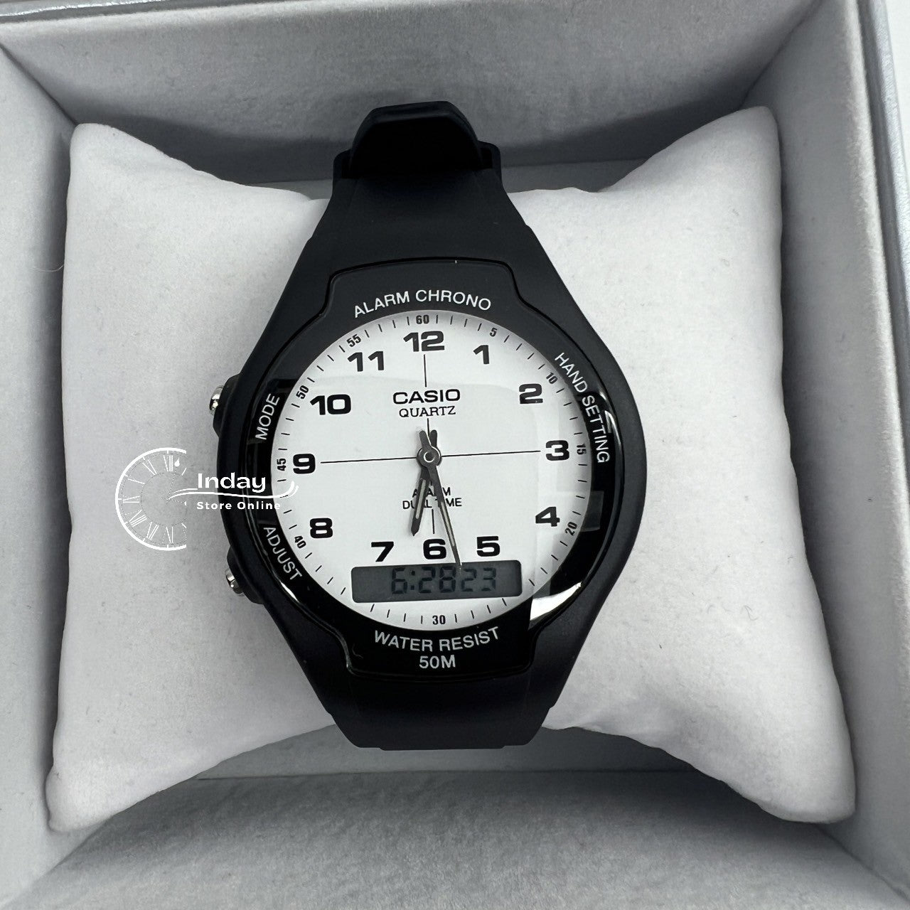 Casio Analog-Digital Men's Watch AW-90H-7B Resin Band Resin Glass