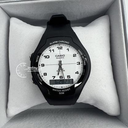 Casio Analog-Digital Men's Watch AW-90H-7B Resin Band Resin Glass