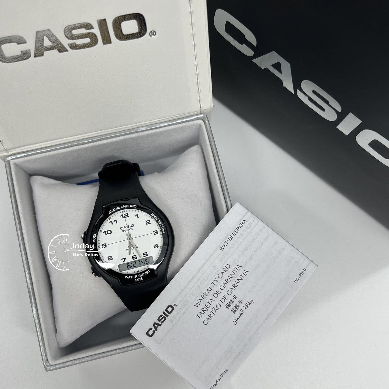 Casio Analog-Digital Men's Watch AW-90H-7B Resin Band Resin Glass