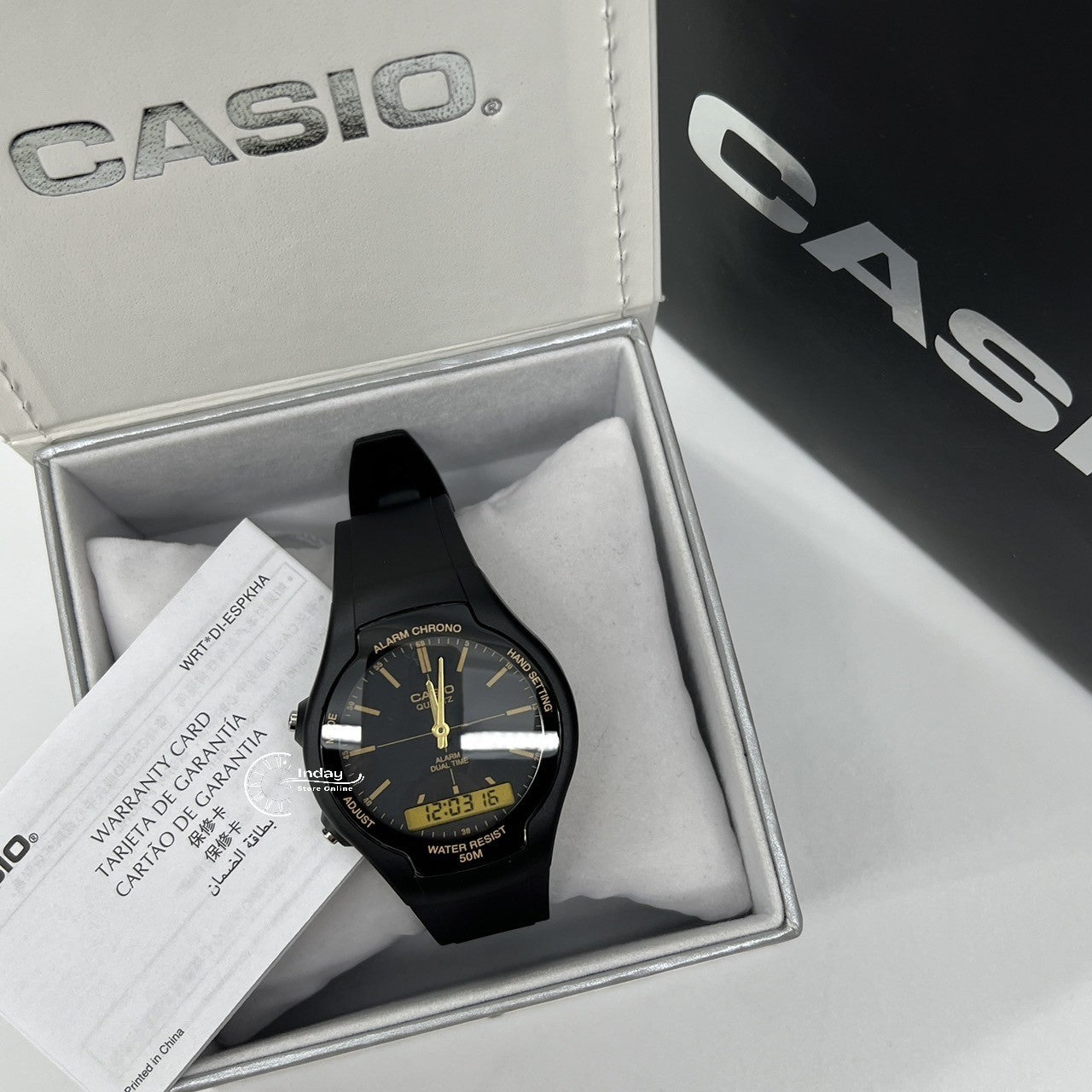 Casio Analog-Digital Men's Watch AW-90H-9E Resin Band Resin Glass