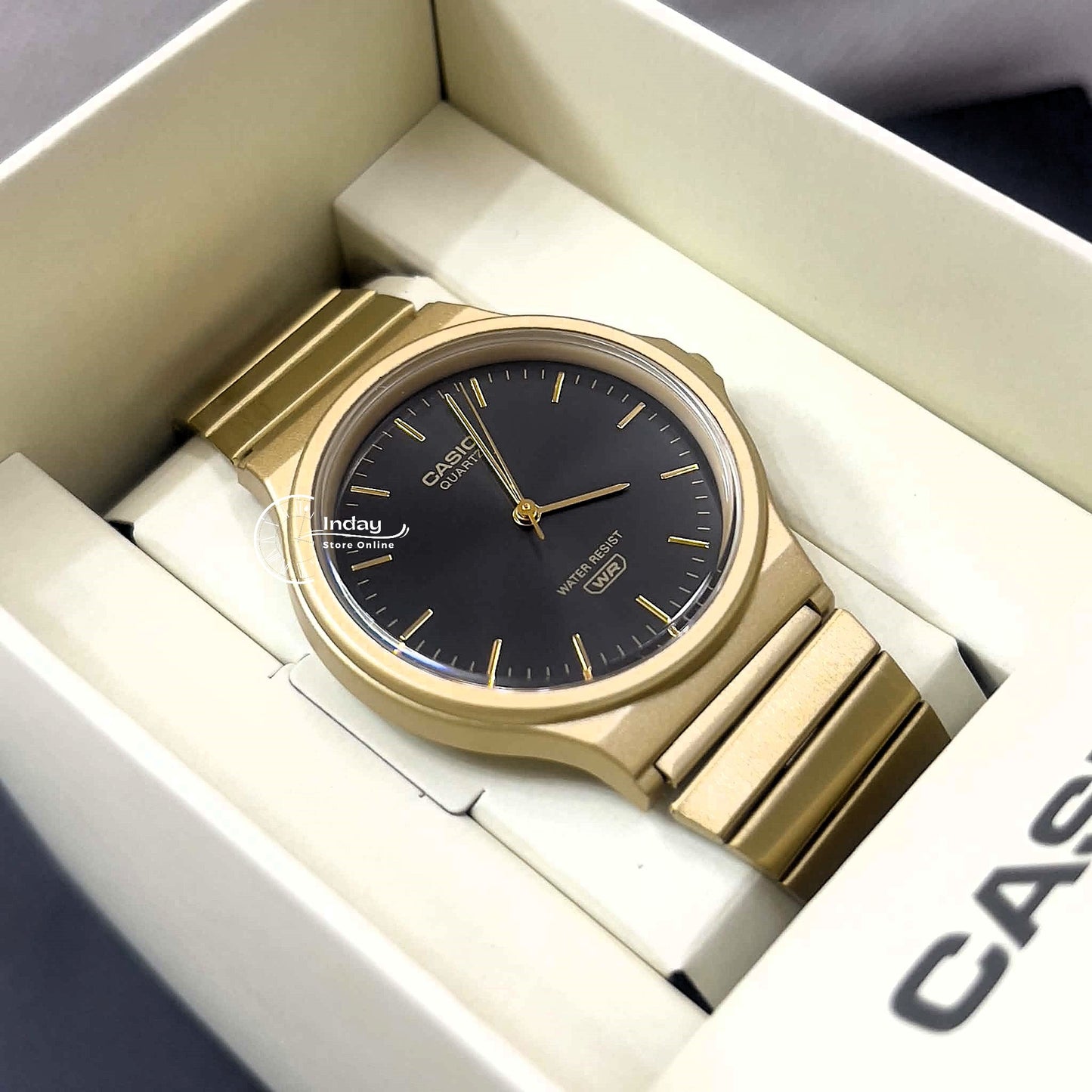Casio Analog Women's Watch MQ-24GA-1A Resin Glass Stainless Steel Band Adjustable Clasp Battery Life: 3 Years