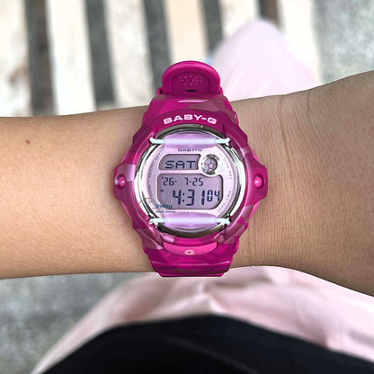 Casio Baby-G Digital Watch BG-169CM-4 Mineral Glass Resin Band Shock Resistant Pink Camouflage Color Battery Life: 3 Years