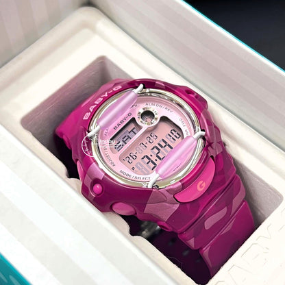 Casio Baby-G Digital Watch BG-169CM-4 Mineral Glass Resin Band Shock Resistant Pink Camouflage Color Battery Life: 3 Years