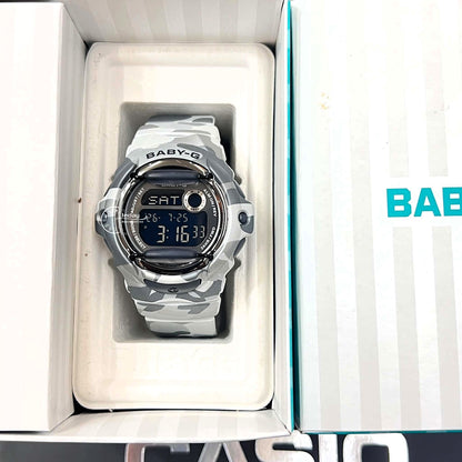 Casio Baby-G Digital Watch BG-169CMB-8 Mineral Glass Resin Band Shock Resistant Gray Camouflage Color Battery Life: 3 Years
