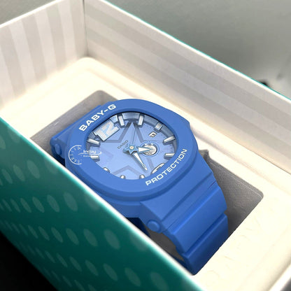 Casio Baby-G Women's Watch BGA-10D-2A2 Resin Mineral Glass Band Shock Resistant