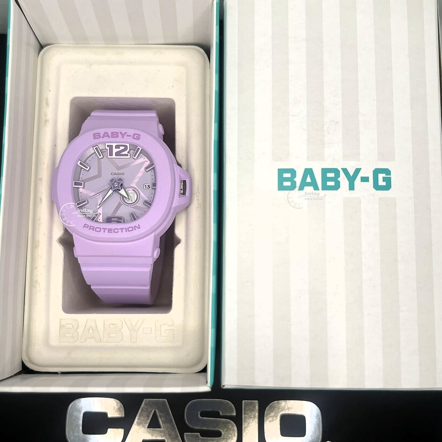Casio Baby-G Women's Watch BGA-10D-6A Resin Mineral Glass Band Shock Resistant