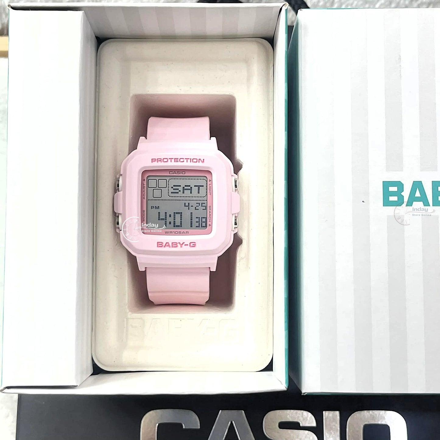Casio Baby-G Women's Watch BGD-10-4 Resin Band Mineral Glass Shock Resistant