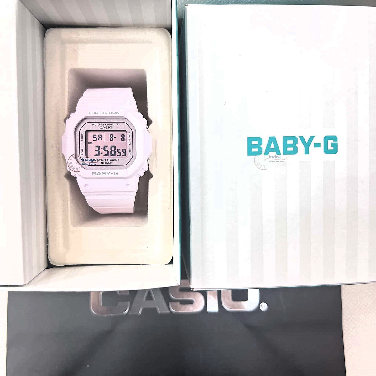 Casio Baby-G Women's Watch BGD-565SC-4B Mineral Glass Shock Resistant Resin Band Battery Life: 3 Years