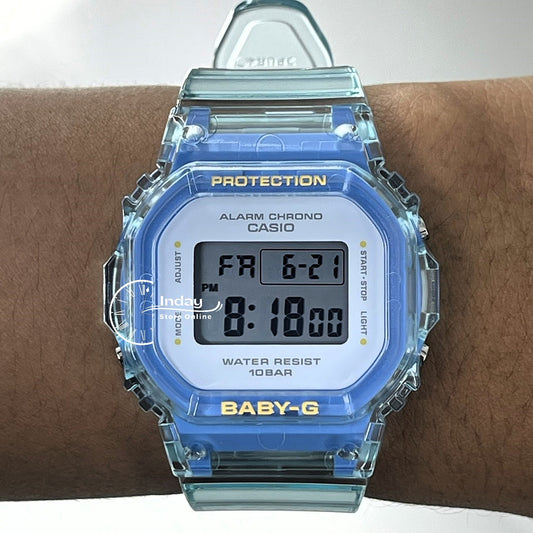 Casio Baby-G Women's Watch BGD-565SJ-2 Resin Band Shock Resistant Transparent Color Strap