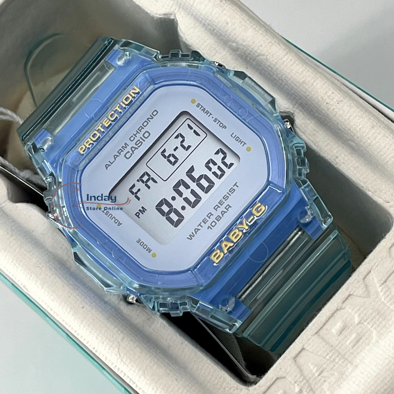Casio Baby-G Women's Watch BGD-565SJ-2 Resin Band Shock Resistant Transparent Color Strap