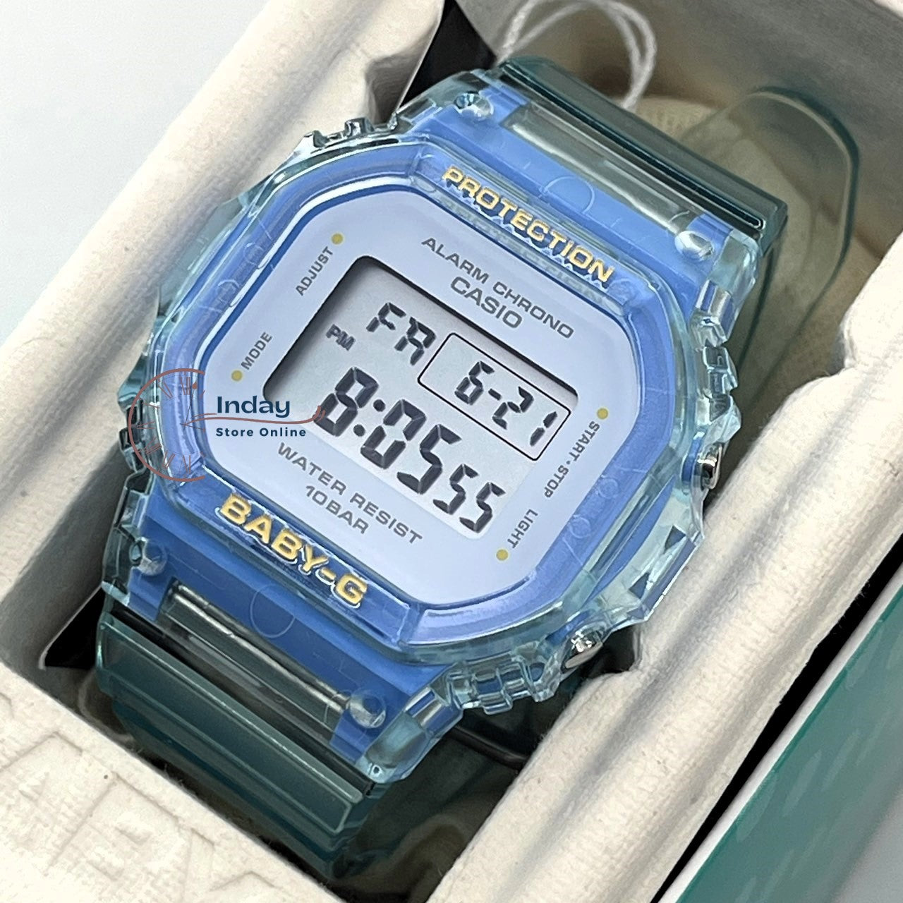 Casio Baby-G Women's Watch BGD-565SJ-2 Resin Band Shock Resistant Transparent Color Strap