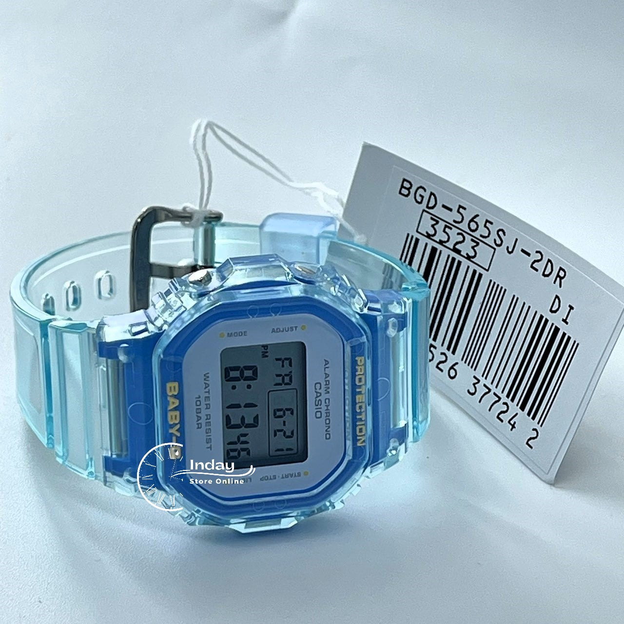 Casio Baby-G Women's Watch BGD-565SJ-2 Resin Band Shock Resistant Transparent Color Strap