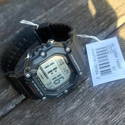 Casio Digital Men's Watch AE-1600H-1A Resin Band Resin Glass Battery Life: 10 years