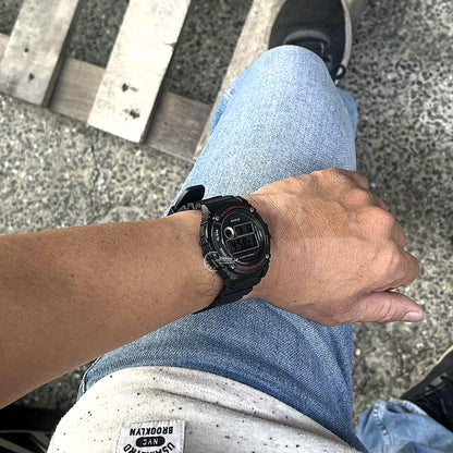 Casio Digital Men's Watch W-216H-1A Digital Resin Band Mineral Glass