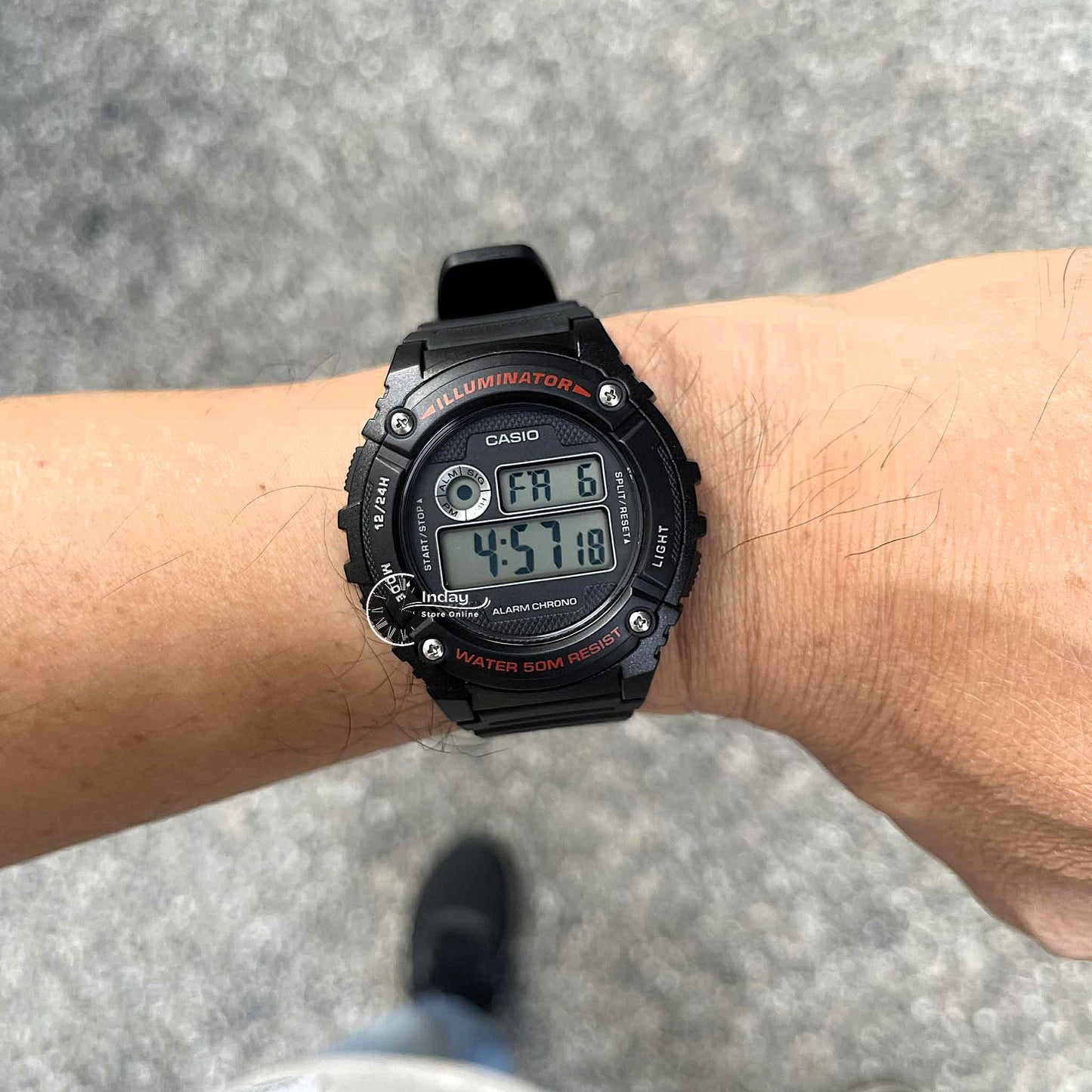 Casio Digital Men's Watch W-216H-1A Digital Resin Band Mineral Glass