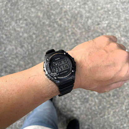 Casio Digital Men's Watch W-216H-1B Digital Resin Band Mineral Glass