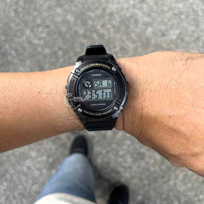 Casio Digital Men's Watch W-216H-1B Digital Resin Band Mineral Glass