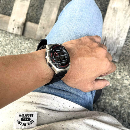 Casio Digital Men's Watch W-216H-1C Digital Resin Band Mineral Glass